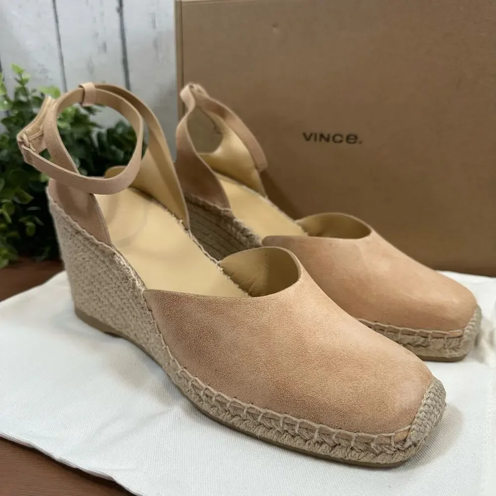 Vince Women's Cecilia Ankle Strap Espadrille Wedge‎ Sandals Size 11 $325